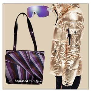 Emilio Pucci Purple and Brown Striped Tote